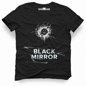 Tshirthane Black Mirror Cover Siyah Erkek Tshirt