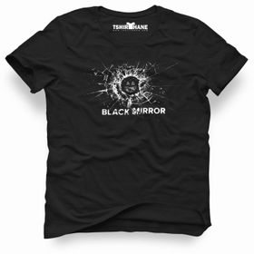 Tshirthane Black Mirror Logo Siyah Erkek Tshirt