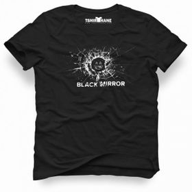 Tshirthane Black Mirror Logo Siyah Erkek Tshirt