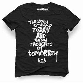 Tshirthane Bob Marley The Good Time Of Today Siyah Erkek Tshirt