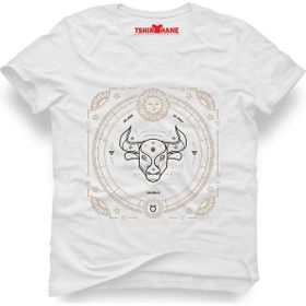 Tshirthane Boğa Burcu Taurus Beyaz Erkek Tshirt