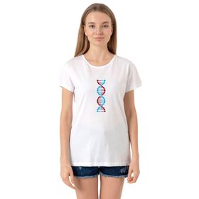 Tshirthane Bordo Mavi Dna Beyaz Kadın Bisikletyaka T-shirt