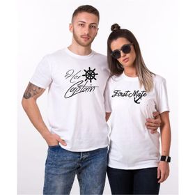 Tshirthane Captain First Mate Sevgili Kombinleri T-shirt Kombini