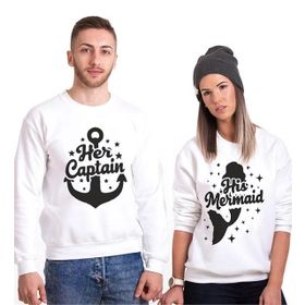 Tshirthane Captain Mermaid 2'li Sevgili Sweatshirt