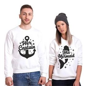 Tshirthane Captain Mermaid 2'li Sevgili Sweatshirt