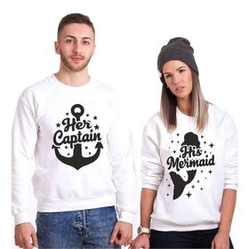 Tshirthane Captain Mermaid 2'li Sevgili Sweatshirt