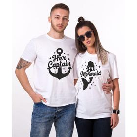 Tshirthane Captain Mermaid Sevgili Kombinleri T-shirt Kombini
