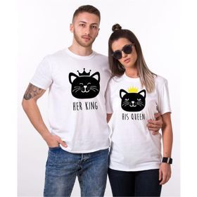 Tshirthane Cat King Cat Queen Sevgili Kombinleri T-shirt Kombini