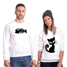 Tshirthane Cat Sevgili Kombinleri Sweatshirt Kombini