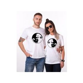 Tshirthane Cat Yingyang Sevgili Kombinleri T-shirt Kombini
