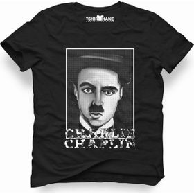 Tshirthane Charlie Chaplie Portre Siyah Erkek Tshirt