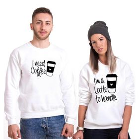 Tshirthane Coffee Sevgili Kombinleri Sweatshirt Kombini