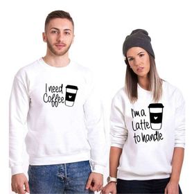 Tshirthane Coffee Sevgili Kombinleri Sweatshirt Kombini