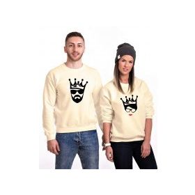 Tshirthane Cool King Queen 2'li Sevgili Sweatshirt