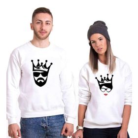 Tshirthane Cool King Queen 2'li Sevgili Sweatshirt