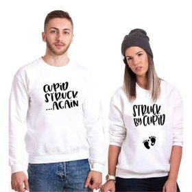 Tshirthane Cupid Struck Agin 2'li Sevgili Sweatshirt