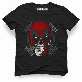 Tshirthane Deadpool Skull Siyah Erkek Tshirt