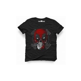 Tshirthane Deadpool Skull Siyah Erkek Tshirt