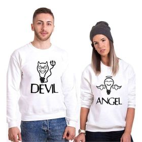 Tshirthane Devil Angel 2'li Sevgili Sweatshirt