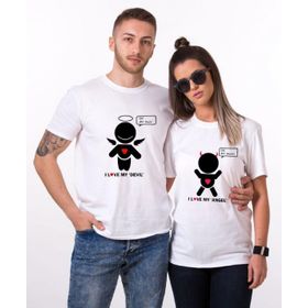 Tshirthane Devil Angel Sevgili Kombinleri T-shirt Kombini
