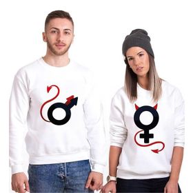 Tshirthane Devil Man Women 2'li Sevgili Sweatshirt