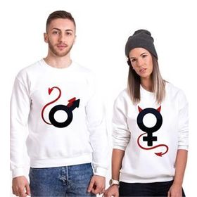 Tshirthane Devil Man Women 2'li Sevgili Sweatshirt