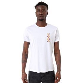 Tshirthane DNA Sarı Kırmızı Beyaz Bisiklet Yaka Erkek T-shirt