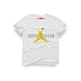 Tshirthane Dragon Ball Super Saiyan Air Beyaz Erkek Tshirt