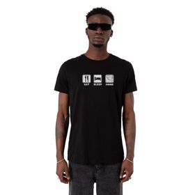 Tshirthane Eat Sleep Anime Siyah Erkek T-shirt