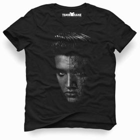 Tshirthane Elvis Presley typography I was the one Siyah Erkek T-shirt