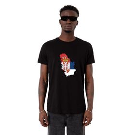 Tshirthane Euro 24 Serbia Siyah Erkek T-shirt