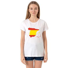 Tshirthane Euro 24 Spain Bisikletyaka Kadın Beyaz Sweatshirt