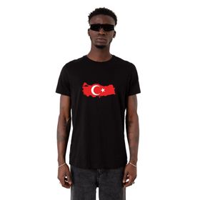 Tshirthane Euro 24 Türkiye Siyah Erkek T-shirt
