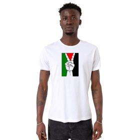 Tshirthane Free Hand Palestine Flag Beyaz Erkek T-shirt