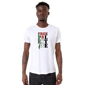 Tshirthane Free Hand Palestine Flag Beyaz Erkek T-shirt