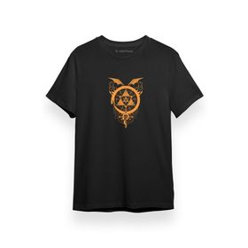 Tshirthane Fullmetal Alchemist Anime Gilded Snakes of Alchemy Siyah Kısa Kol Erkek T-shirt