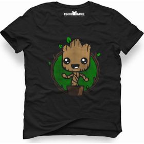 Tshirthane Galaxy Baby Groot Siyah Erkek T-shirt