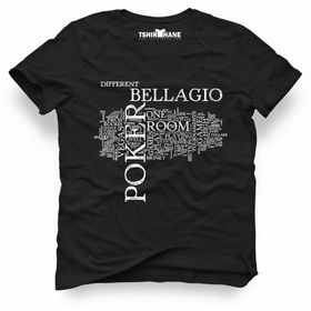 Tshirthane Gambling Money Alcohol Tipografi Siyah Erkek Tshirt