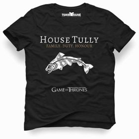 Tshirthane Game of Thrones House Tully Siyah Erkek T-shirt