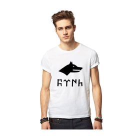 Tshirthane Göktürk Kurtlu Erkek Beyaz T-shirt