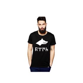 Tshirthane Göktürk Kurtlu Siyah Erkek T-shirt