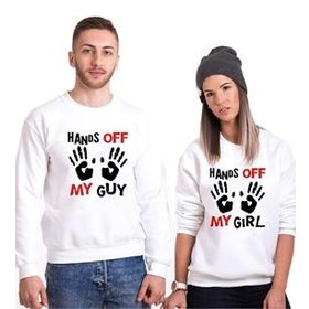 Tshirthane Hands Off Sevgili Kombinleri Sweatshirt Kombini