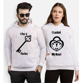 Tshirthane Heart Key 2'li Sevgili Sweatshirt