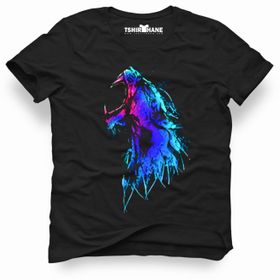 Tshirthane Howling Wolf Siyah Erkek Tshirt