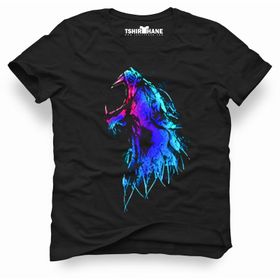 Tshirthane Howling Wolf Siyah Erkek Tshirt