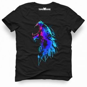 Tshirthane Howling Wolf Siyah Erkek Tshirt