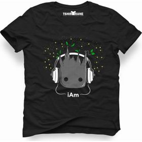 Tshirthane I Am Groot Music Black Siyah Erkek T-shirt