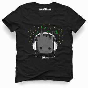 Tshirthane I Am Groot Music Black Siyah Erkek T-shirt