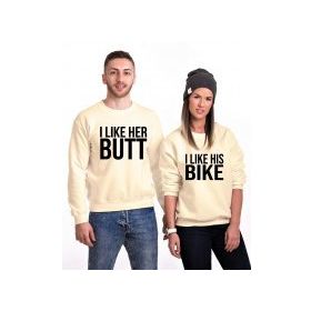 Tshirthane I Like His Bike I Like Her Butt Sevgili Kombinleri Sweatshirt Kombini