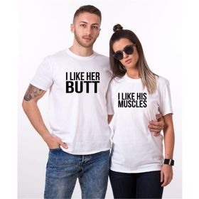 Tshirthane I Like His Bike I Like Her Butt Sevgili Kombinleri T-shirt Kombini